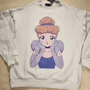 Cakeworthy Disney Princess Anime Cinderella Sweatshirt Crewneck Pullover Women L